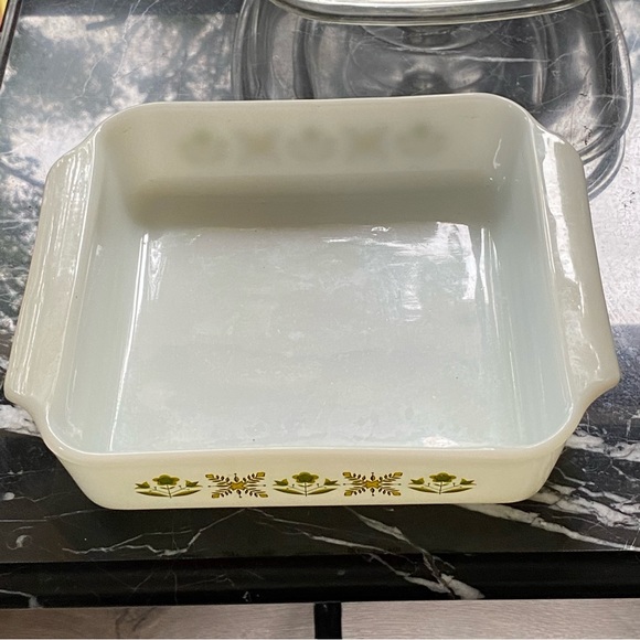 Fire King Meadow Green Baking Dish - Picture 1 of 3